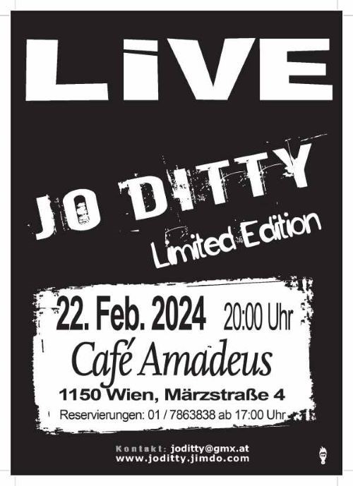 Jo Ditty Limited Edition @ Cafe Amadeus
